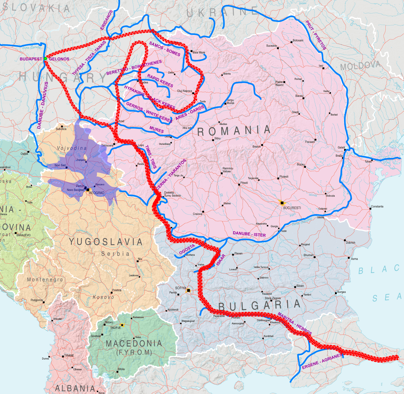 World Map Volga River